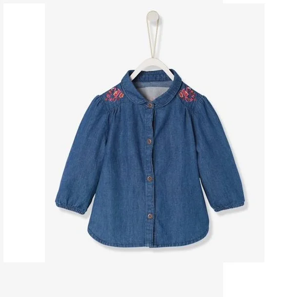
Denim Jeans Shirts And Tops Export Oriented For Baby Girls From Bangladesh casual fashion full sleeve girls shirts 