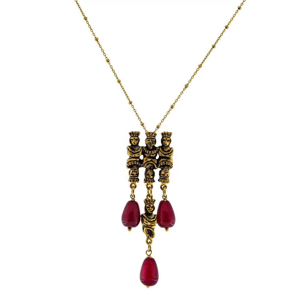 Handcraft fashion Italian Necklace silver 925 CADMIO NICKEL FREE jewelry Tarocchi collection pendant king queen agate stone