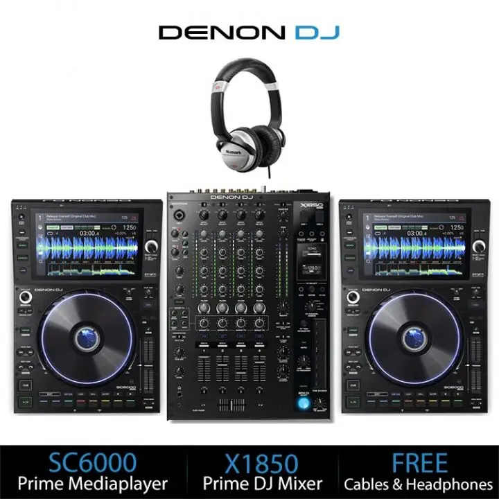 Новые и неиспользованные Denon DJ SC6000M игроков + пионер ди-джей DJM-750MK2 смеситель