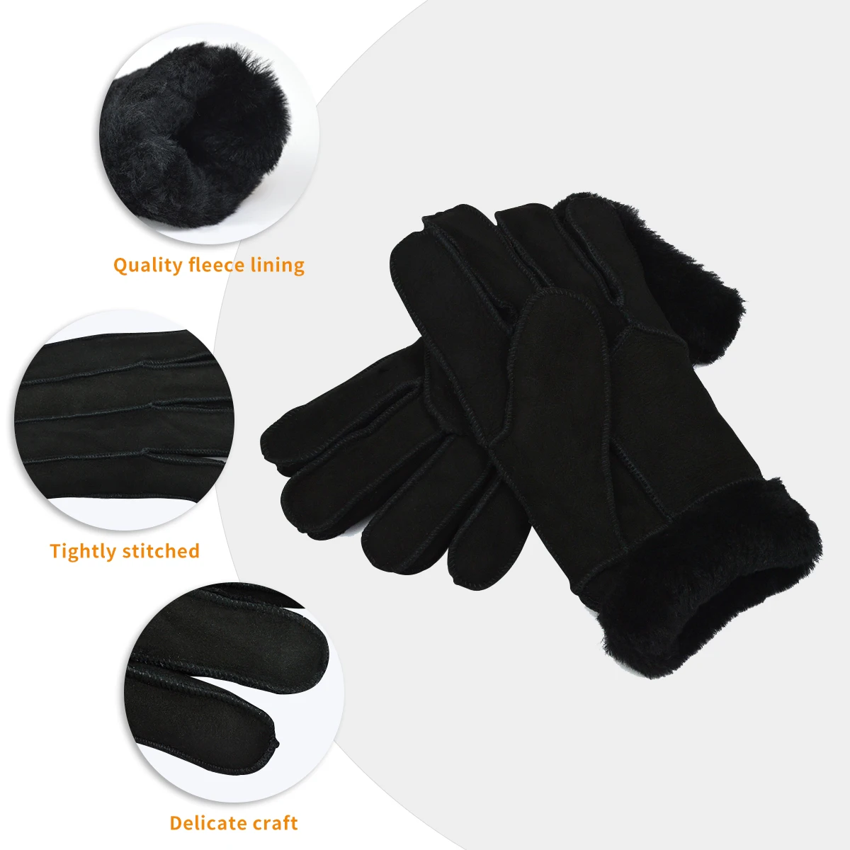 Genuine Sheepskin Fur Mittens Warm And Comfortable Winter Mitten