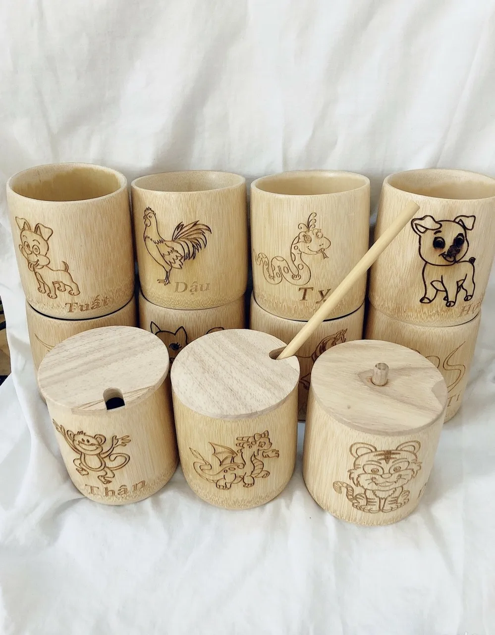 Eco-Friendly Bamboo Cup With Lid Coffee Cup Tea Cup For Water From Natural Bamboo Can Be Reusable Made In Vietnam