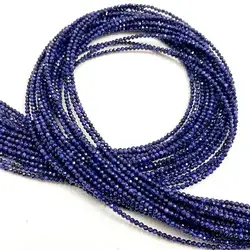 Natural Rondelle Shape Faceted Blue Sapphire Glass Filled Loose Gemstone Polished Beads Making Jewelry Wholesale Price