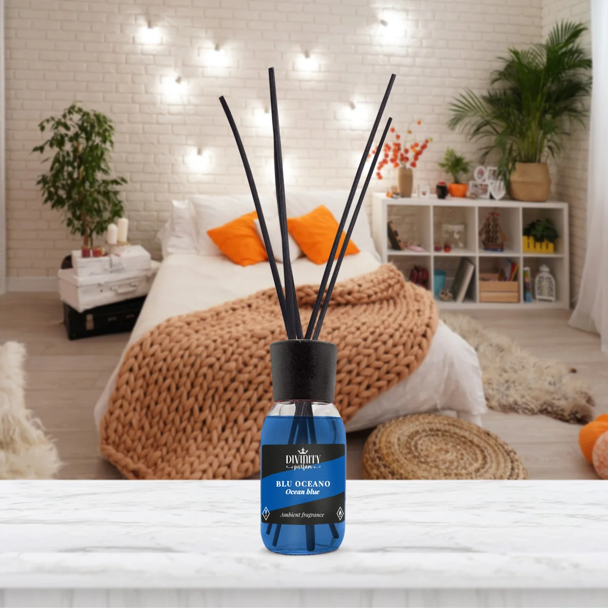 Ocean blue reed diffusers Italy quality fragrance exclusive line 125ml for whosale home fragrance