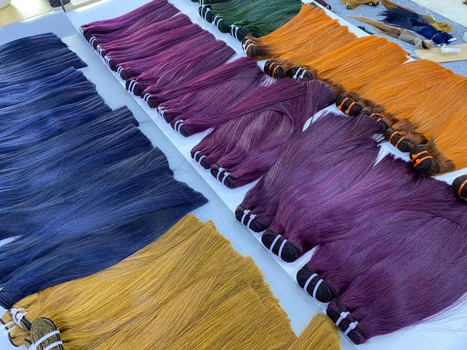 Top sale 100% Human Hair Color hair Silky Straight  Weft Hair made in Vietnam