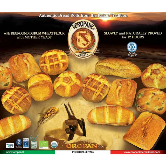 Made In Italy Gourmet Frozen Fully Baked 100g Ciabattina Bread with Durum Wheat Semolina for Supplier