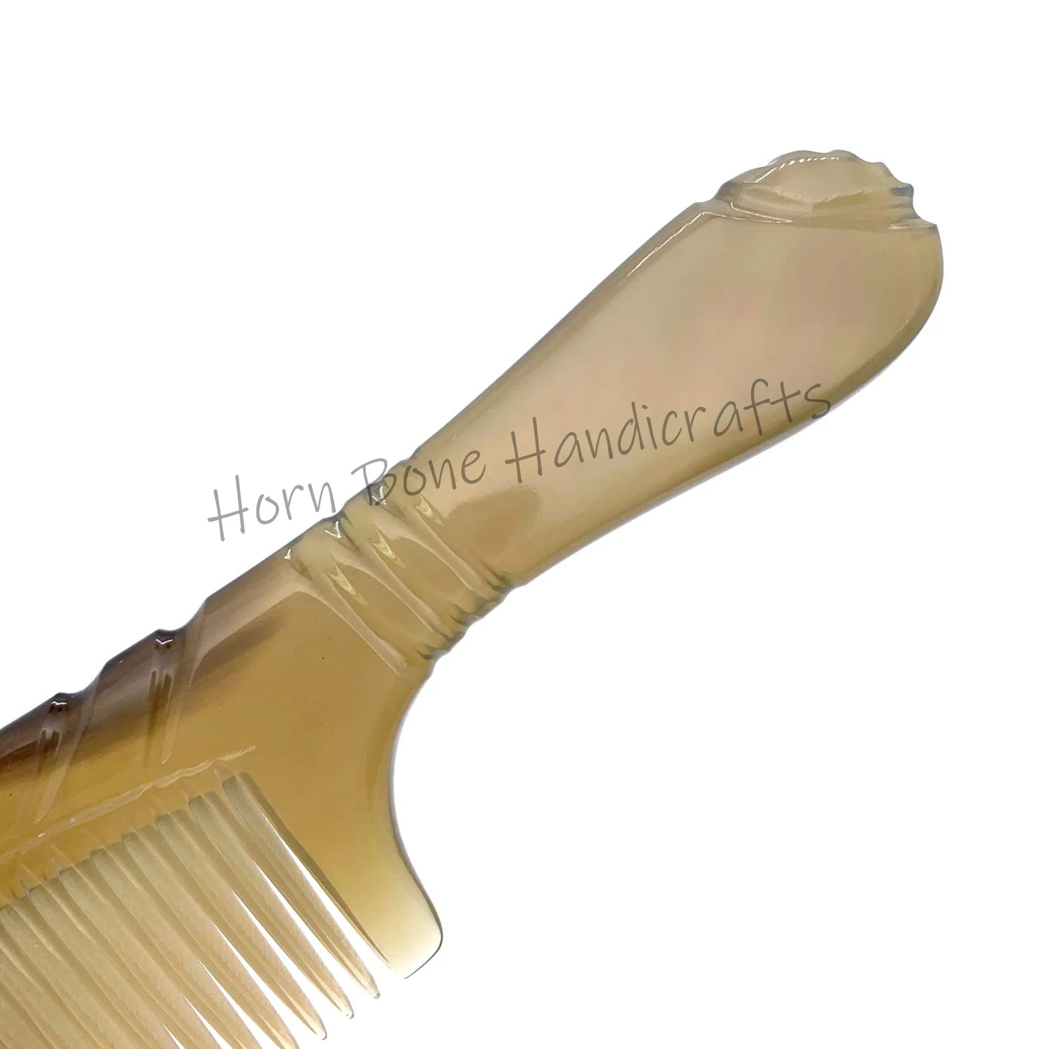 New Arrival Natural Horn Hair Comb with Handle Professional Detangling Fine Tooth Durable Comb 100% Natural Carved Horn Comb