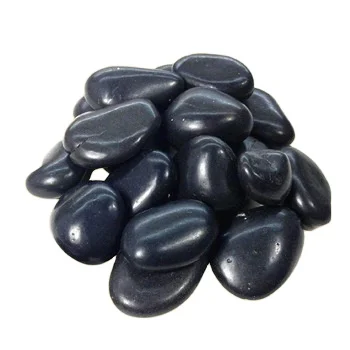 Jet Black Machine Polished Agate and Jesper Stone Pebbles With Standars Bag Packing for Export