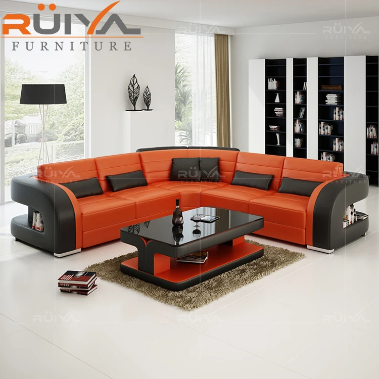 Office sofa set Home Furniture L shape new design genuine 5 seater leather sofa