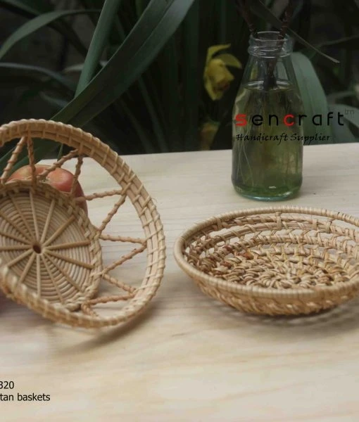Handmade Natural Wicker Rattan Wine Picnic Basket Home Storage & Organization Storage Boxes