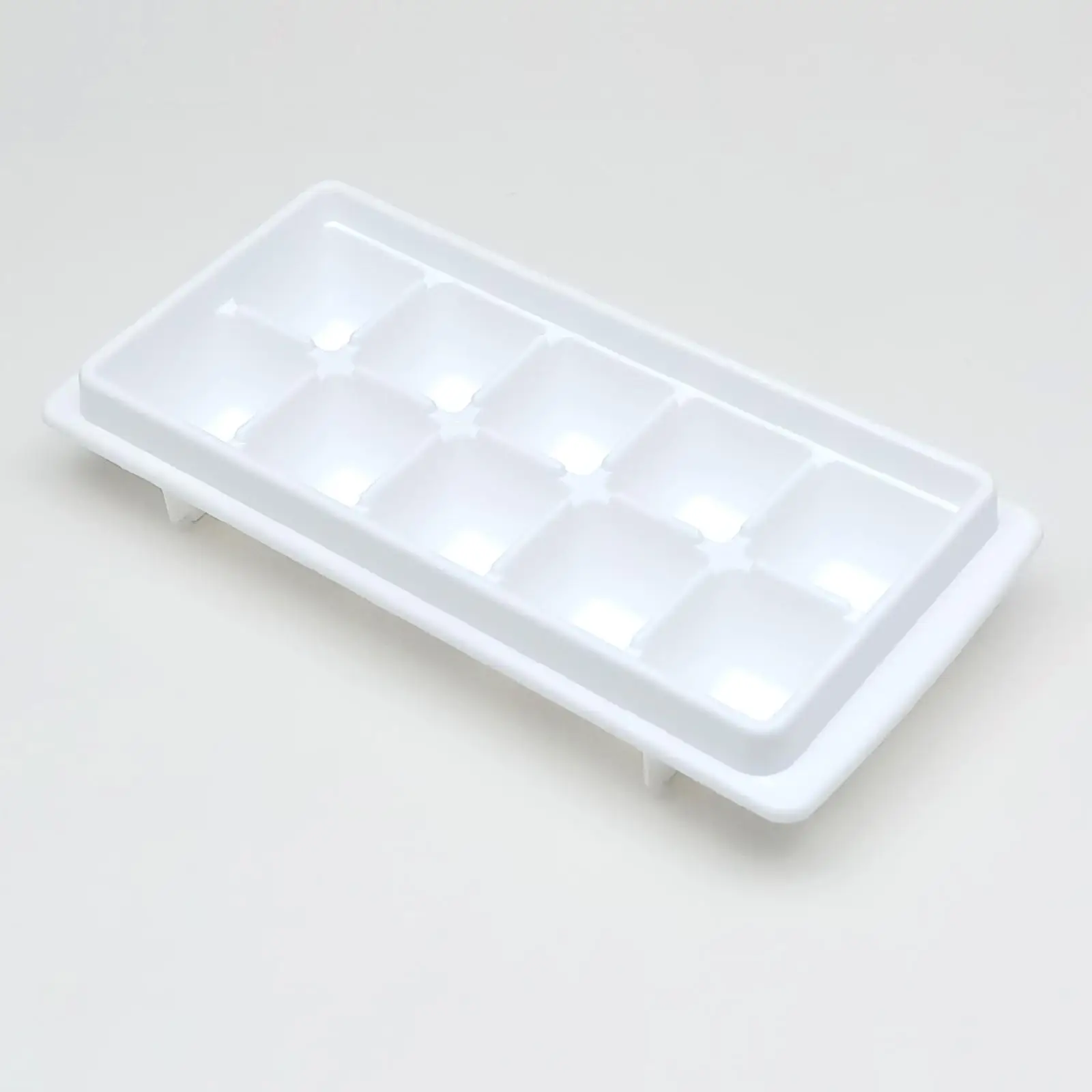 Best Tapered 10 Cavities Design Space-saving Hygienic Practical Sustainable Plastic White Color (10 Sect.) 24x11.5Cm Ice Tray