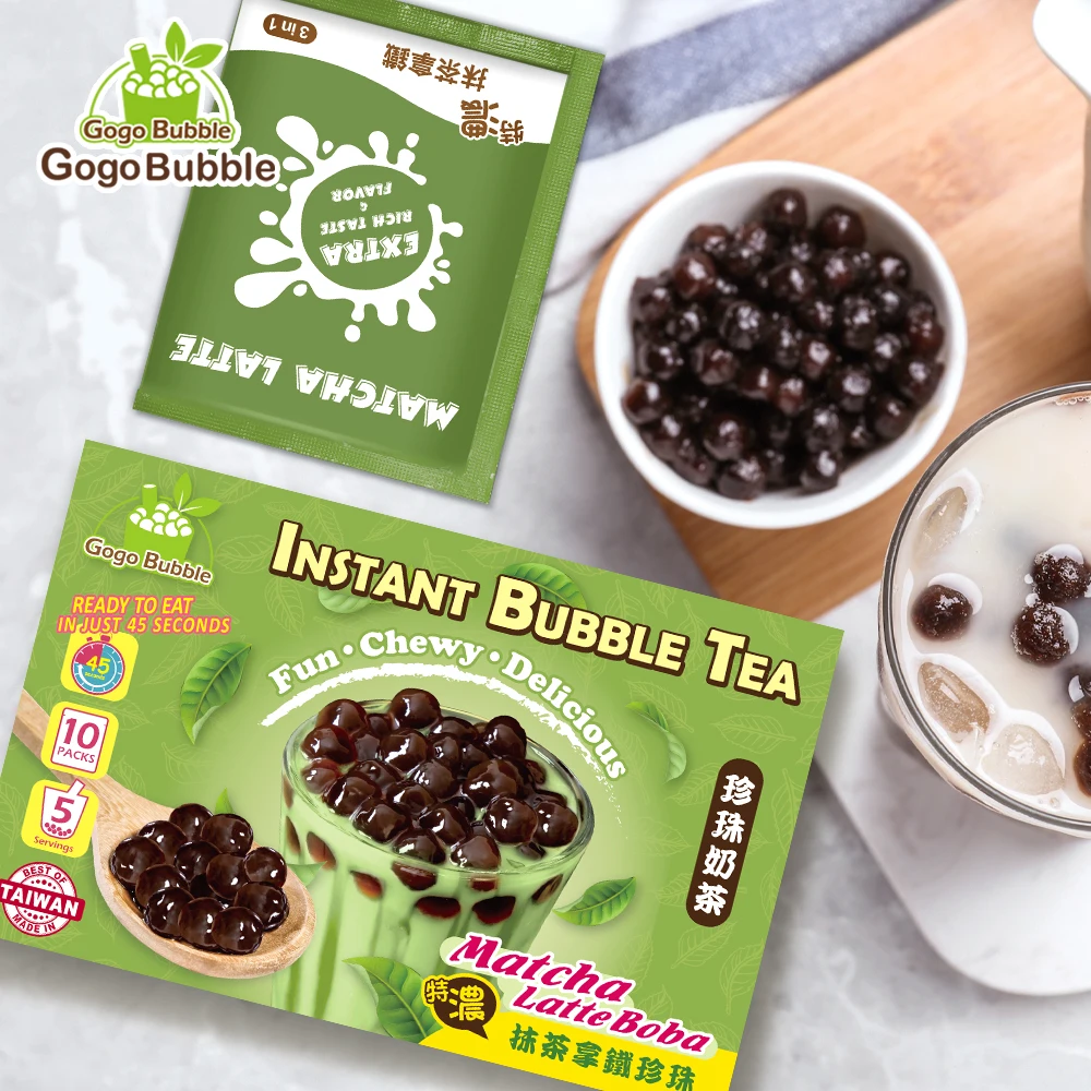Taiwan Made Black tapioca pearl instant boba bubble tea kit