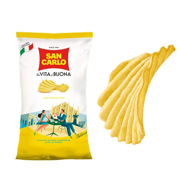 Made in Italy San Carlo Wavy potato chips gr 180 premium quality