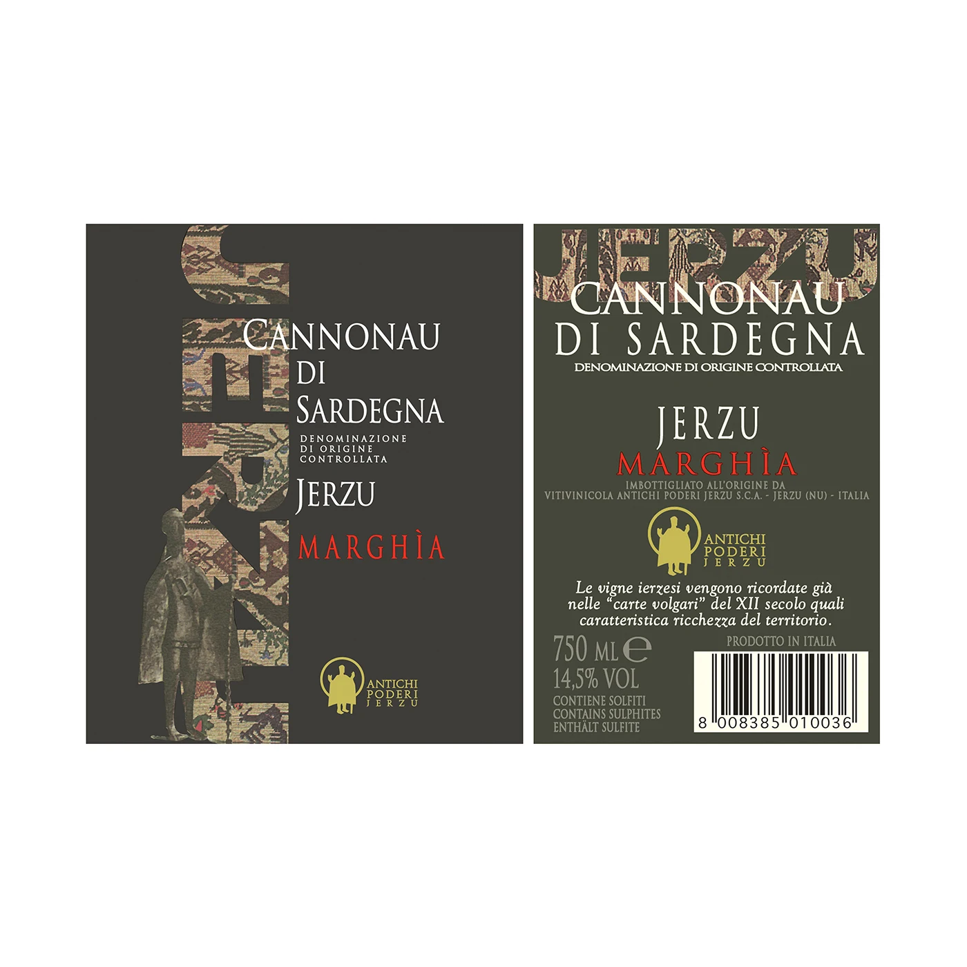 Высококачественная сухая бутылка Красного вина 75 CL Cannonau Di Sardegna Doc