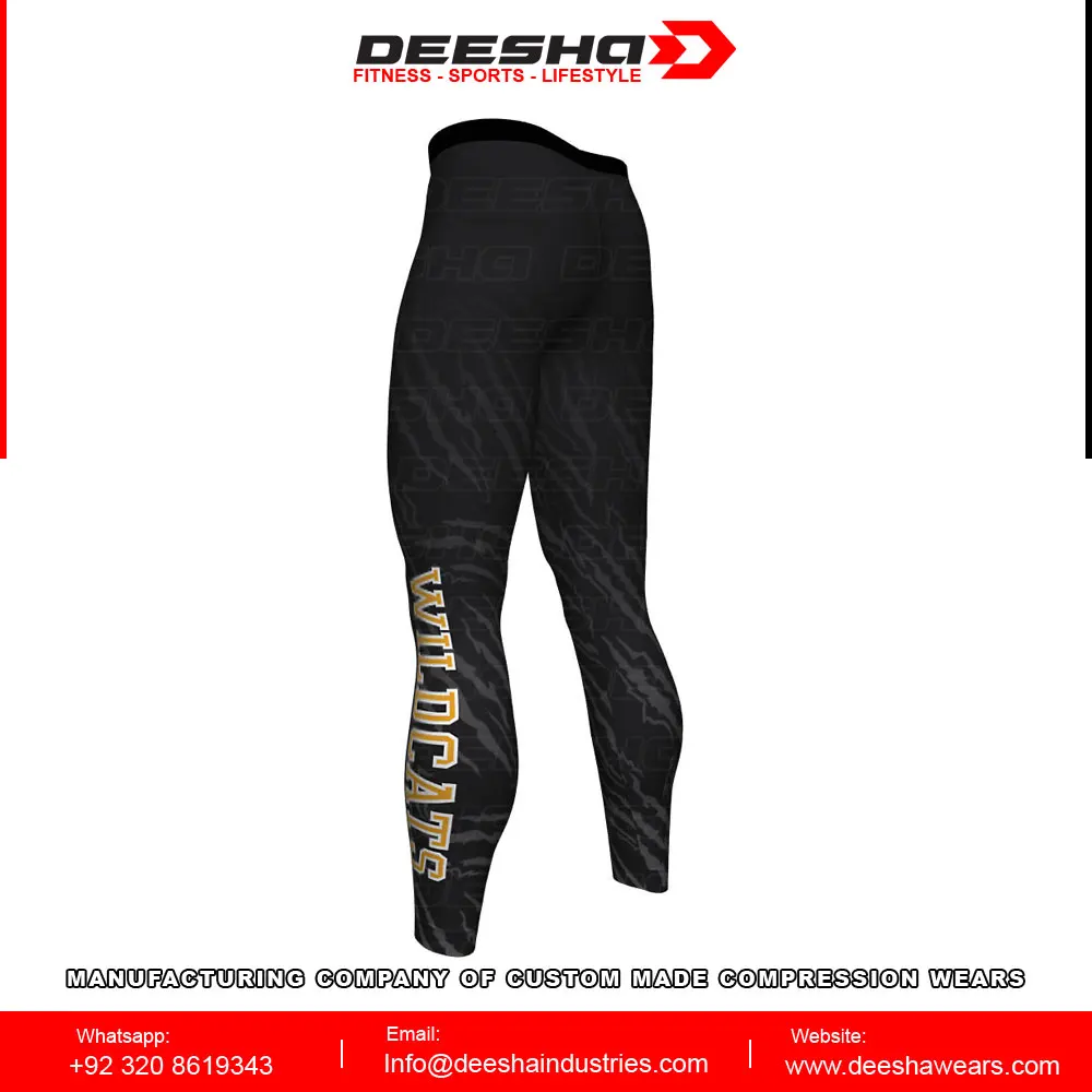 Plain custom fabric clothing athletic Team Tights for men tights men running Team Compression Full Length tights Team Apparel