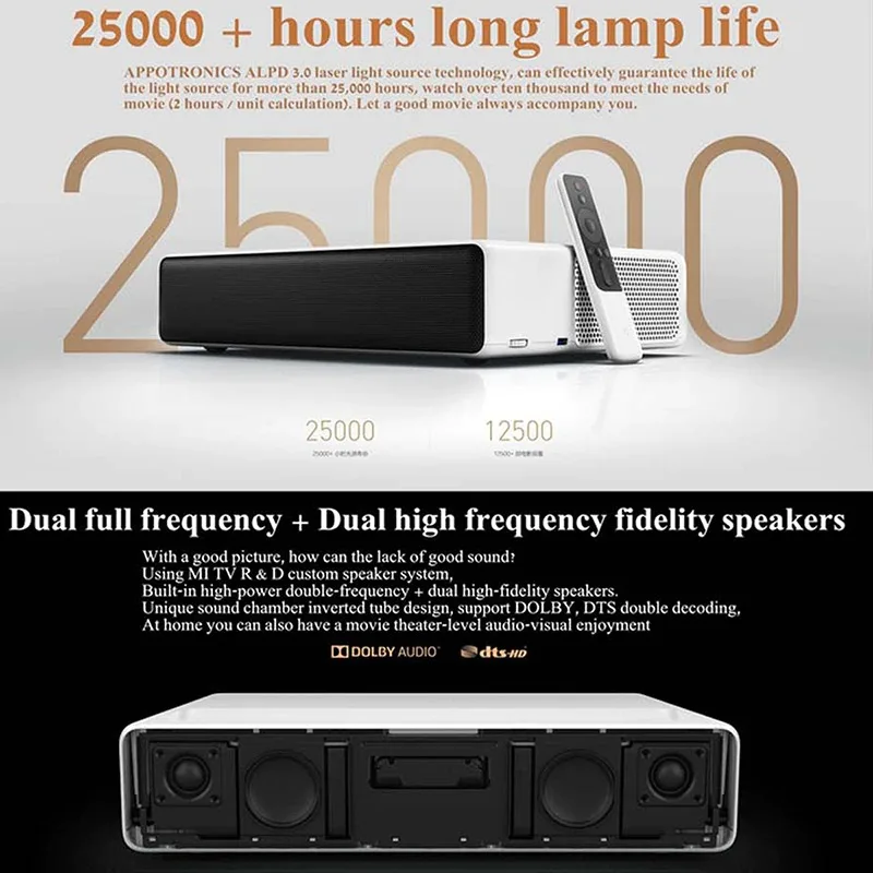 Xiaomi Laser Light Projector 150 Inch outdoor mijia 4K ultra short throw smart tv laser projector