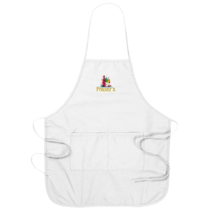 Cheap 130gsm OEM solid design V-neck side tie customized butcher kitchen baking children buckle Funny apron with slogan printed