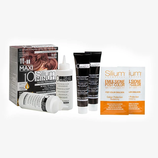 Made in Italy hight quality maxi 10 minutes ammonia free intense light chestnut permanent hair dye cream color kit
