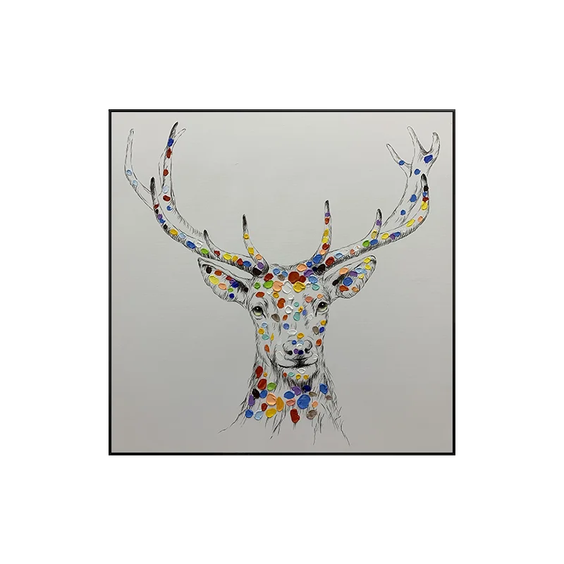  Poster Wall Picture Modern Painting Animal White Deer Canvas Artist Home
