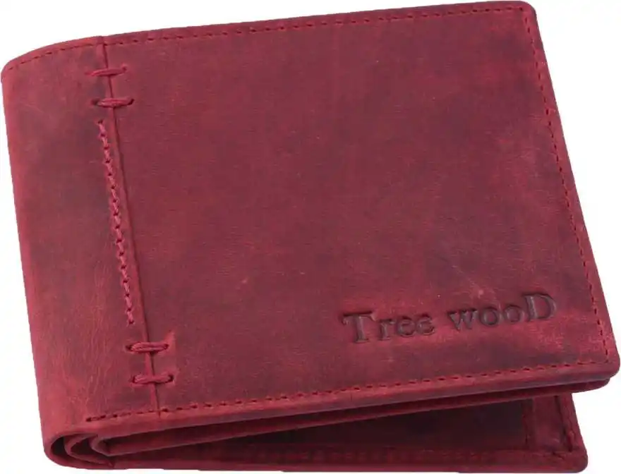 Popular Men Wallet High Quality New Design Red Genuine Leather RFID Wallet Luxury Leather Solid Slim Wallets for Men Credit Card