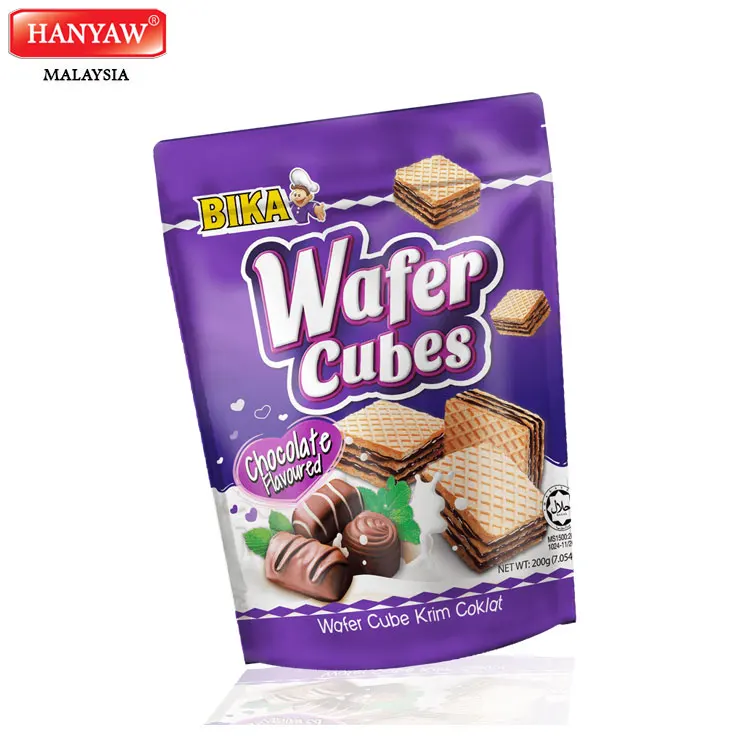 [Malaysia] Fast Shipping + Halal Certified BIKA Wafer Cubes Chocolate Flavoured ( 200g x 24 pkt / Ctn )