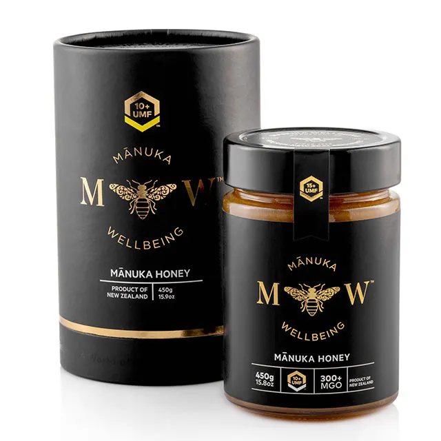 Manukawellbeing - 100% New Zealand Manuka Honey, UMF 10+ / MGO 300 + 450Grams