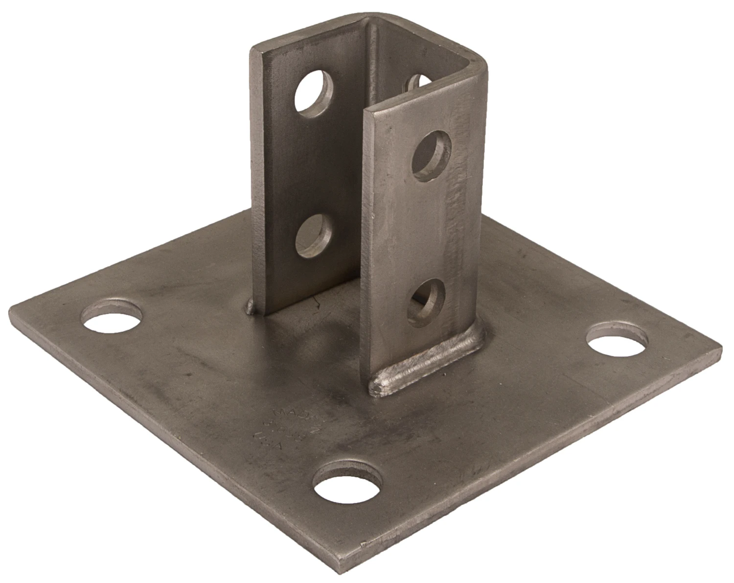 
Strut Post Base Single Channel 4 Hole Square 3 1/2 304Ss 