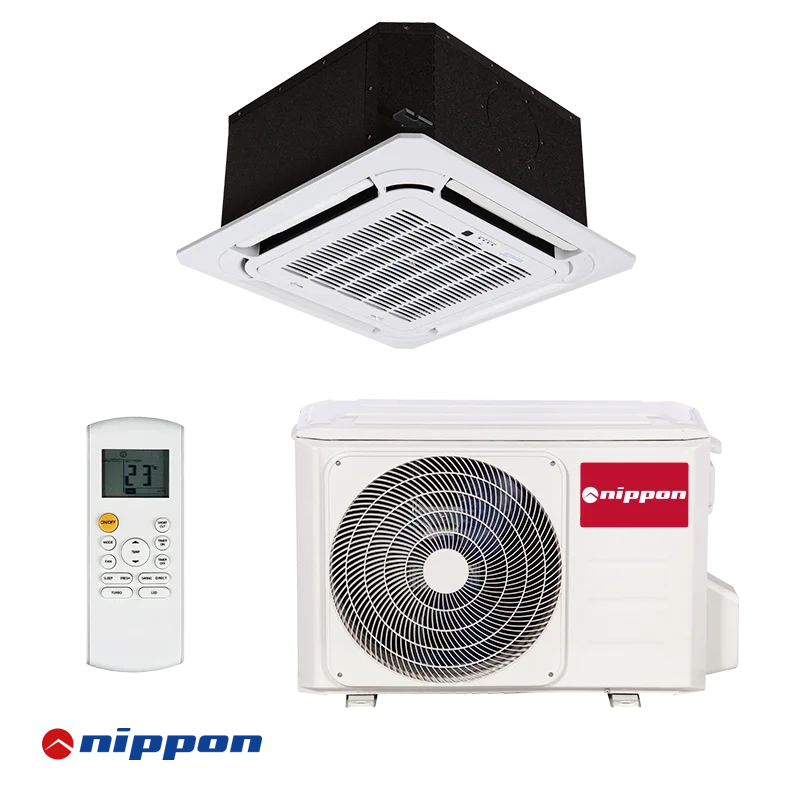 Inverter Air conditioner Nippon NCA3U-12NRFNX-Q / NOB30U-12HFN8-Q cassete type A++ / A++  energy class of cooling / heating