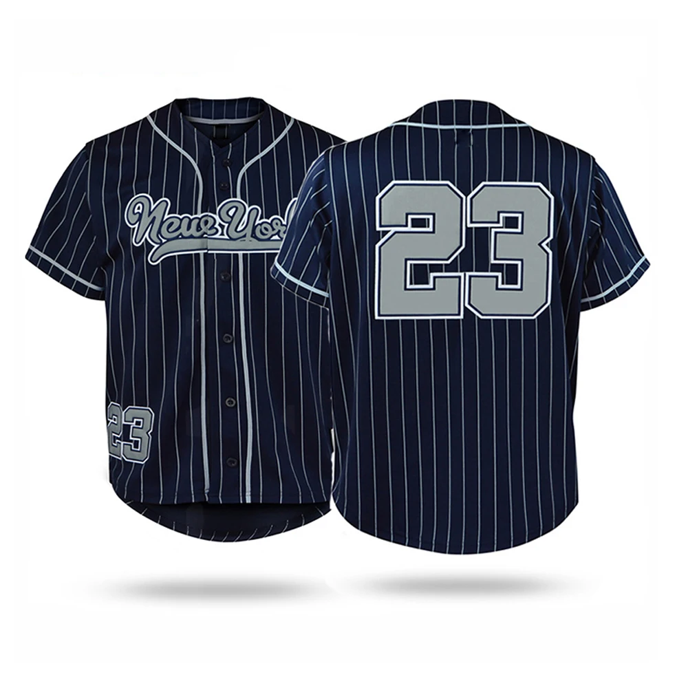 
2021wholesale sublimation new York team blank v neck men uniform Custom baseball jersey 