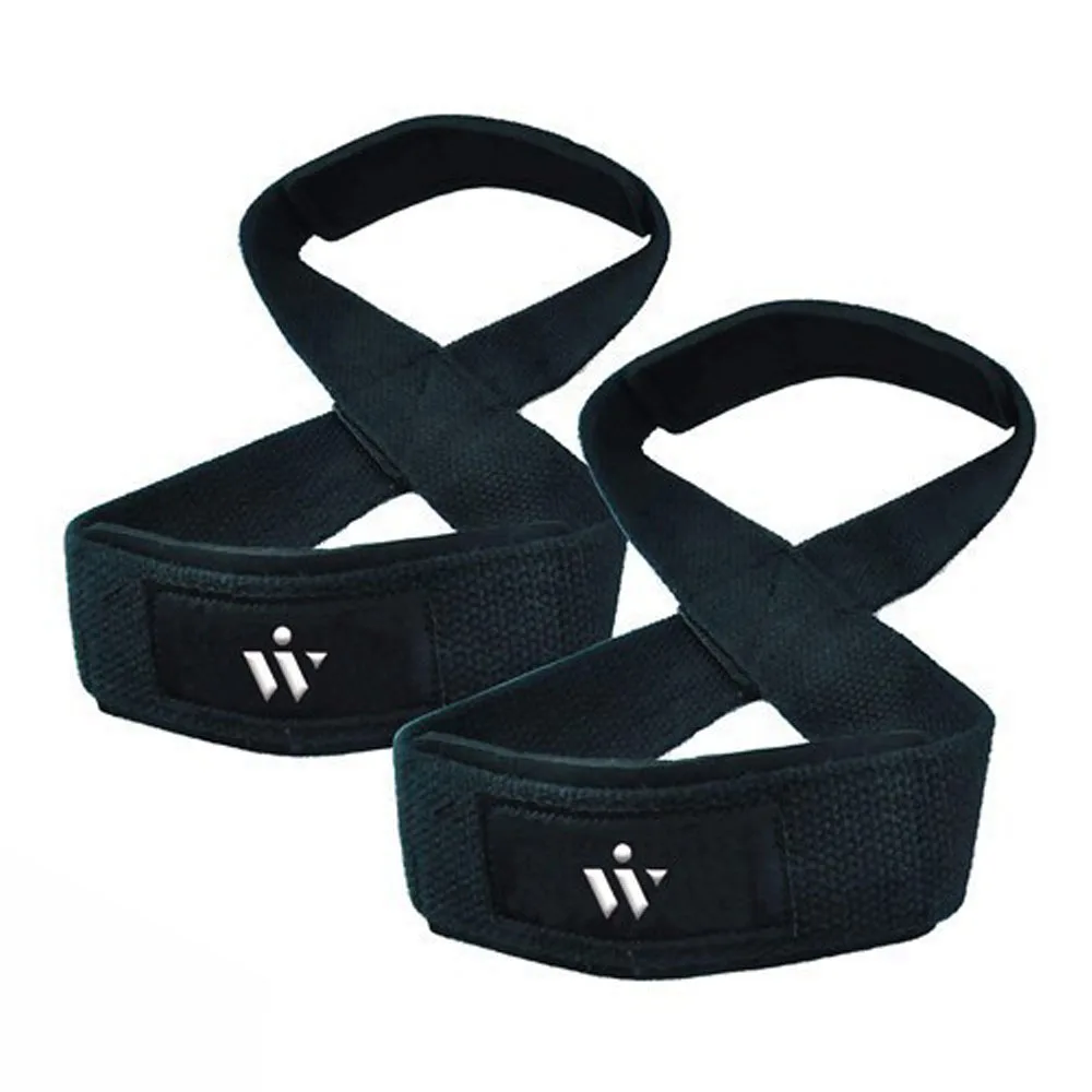 Weight Lifting Gym Wrist Straps Figure Eight Neoprene Padded Gym Dead Lifting Double Loop Wrist Straps
