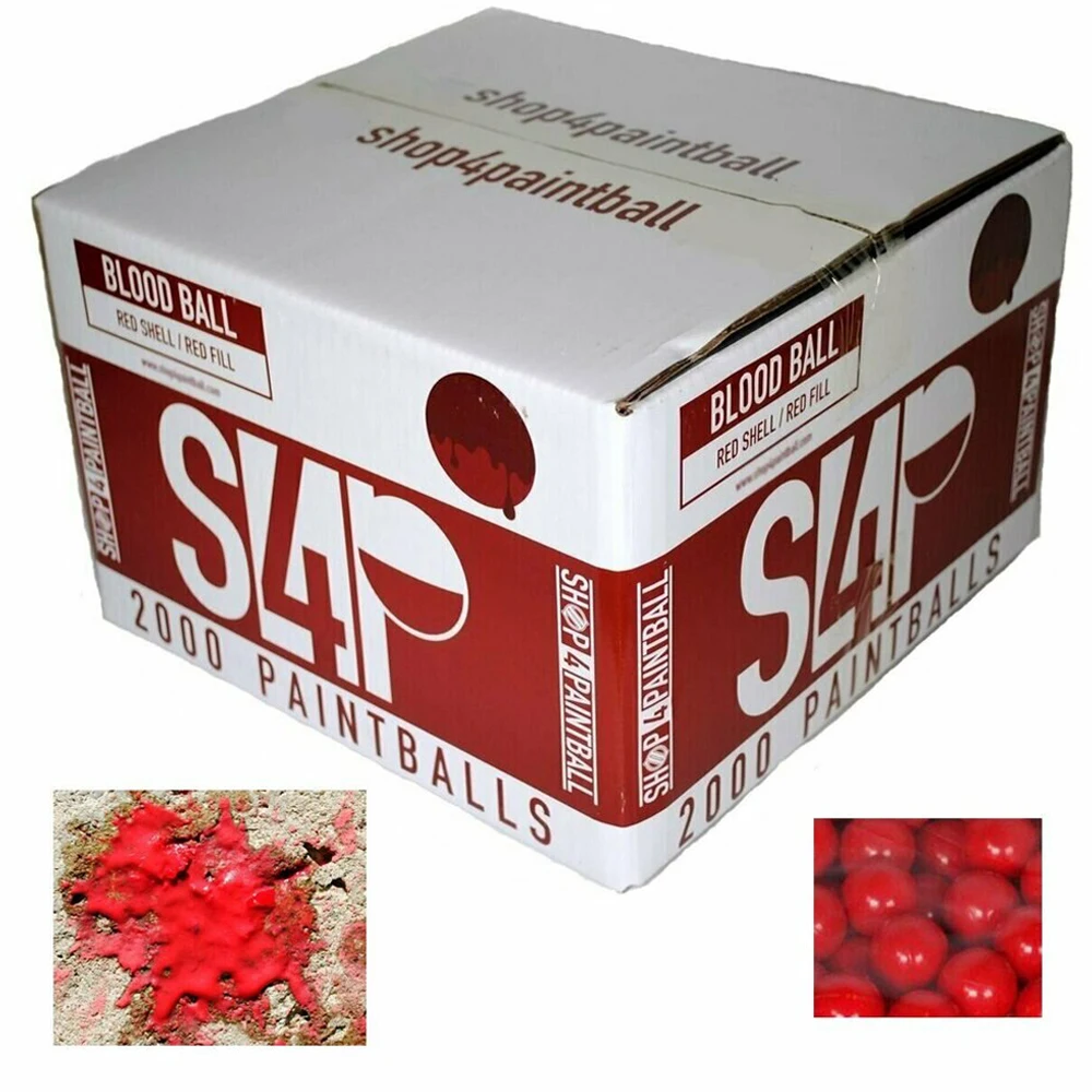 Tournament grade Shop4Paintball - .68 Caliber Scenario/General Play Paintballs - Blood Ball 2000 round