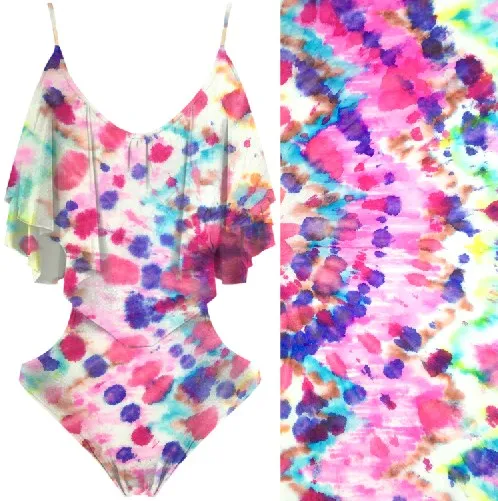 Eco-friendly poly spandex  Leotard  bikini   swimsuit custom  print  fabric