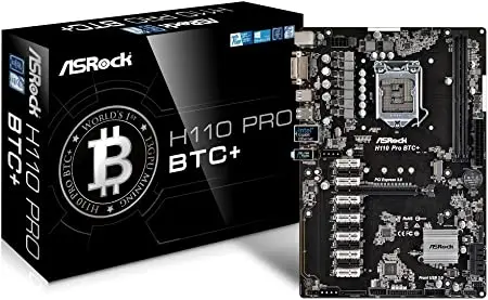
ASRock H110 Pro BTC+ 13 GPU ATX DDR4-SDRAM Mining Motherboard Cryptocurrency 