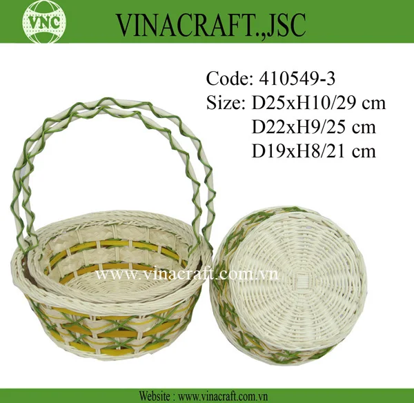 Storage Baskets with Handle Rattan Fruit Basket for Organizing and Displaying Fruits