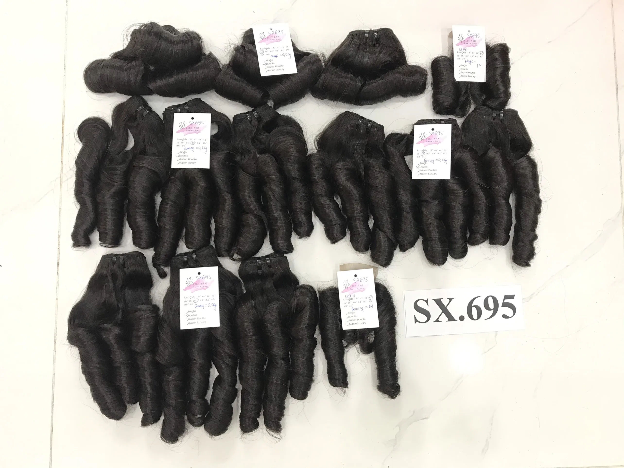 Оптовая продажа цветные Волшебные вьющиеся накладные волосы 100% Необработанные вьетнамские человеческие