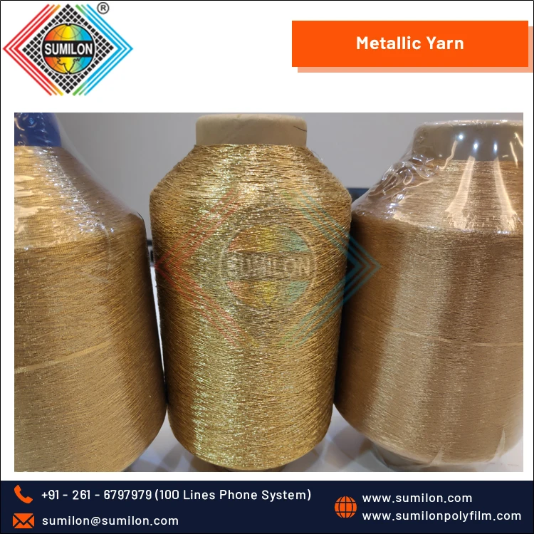 Yarn Indian Vendor Selling High Twisted Mh-type Metallic/ Polyester for Flat and Circular Knitting Metallic Yarn High Strength