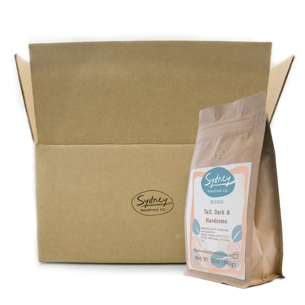 
12 унций в коробке свежежареный Темный обжаренный раствор, смесь специального класса для кофе от Сиднея, обжарочная Co 