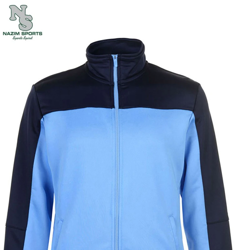 Новый дизайн ваш собственный спортивный костюм Мужская одежда рубашка на молнии без капюшона и джоггеры приталенный темно-синий комплект