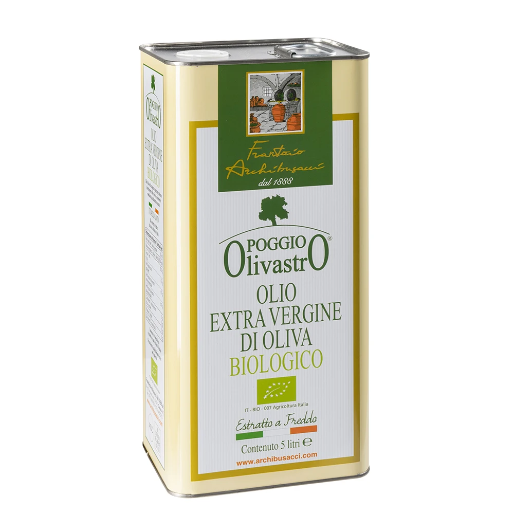 Best Extra Virgin Olive Oil 100 % Italian Cold Pressed Bio Organic Designated Lt. 5 Can