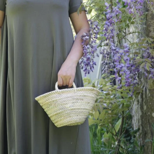 
 Natural basket, flower basket, small straw bag  