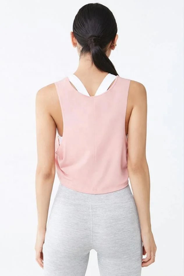 
Ladies Clothing Fashion Casual Solid Tank top Navel Exposed Running Cropped Muscle Tank Tops 