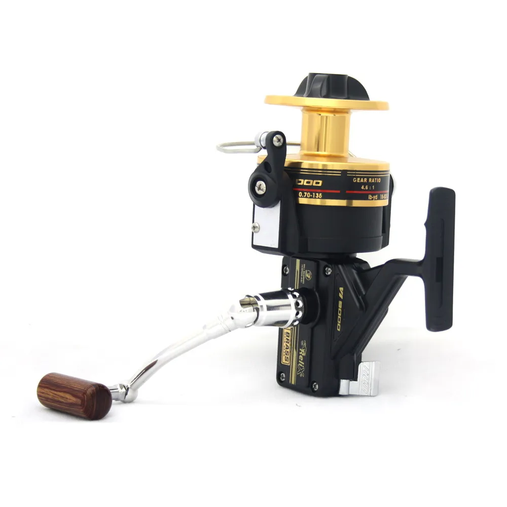 Aluminum Spinning Reel VI Gold 9000 RELIX ALUMINUM Fishing Reel 3BB STRONG CLASSIC DESIGN