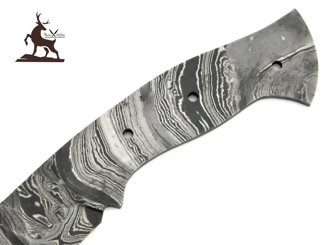 wholesale Damascus hunting knife blank blade handmade forged full tang with leather sheath hunting, camping, Kukri knife