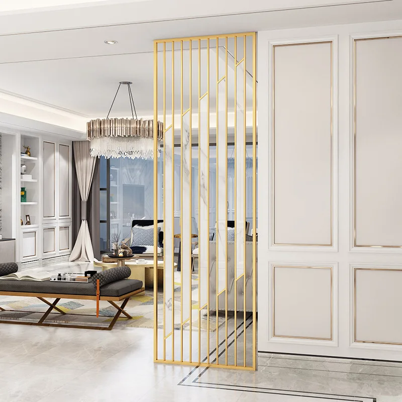 
High Quality Stainless Steel Gold Room Screen Custom Shape Gold Metal Divider Room 