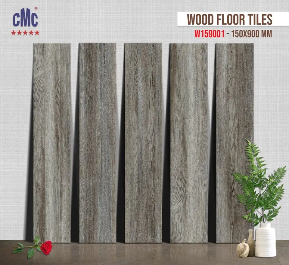 CMC 3D Wood Design Ceramics Floor Tiles Manufacturing Made in Vietnam 150x900mm wholesale