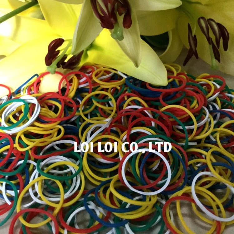 2020 Wholesale girl Fashion Elastic Rubber Bands Floral tie Hair Accessories / Colorful compound natural rubber band