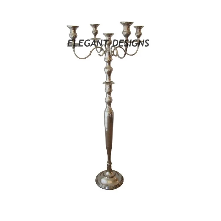  Украшение для отеля Позолоченный Канделябр большого размера со стеклянным дымовым стеклом алюминиевый дизайнерский поставщик из Индии канделябр