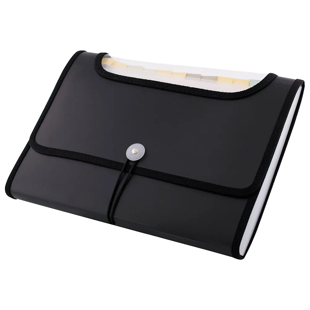 
 Расширяющаяся папка для файлов D.RECT 5590 A4 BLACK 12-P, расширяющаяся Папка-органайзер для файлов, размер букв-черная  
