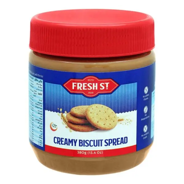 Fresh St Creamy Biscuit Spread 380gm Bottle Sauce Condiments Food Grade Breakfast Jam and Sweet spread