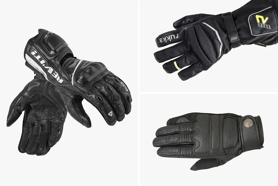 BMX Motorbike Gloves Winter Leather Protection MX Racing Gloves Touch screen capable finger and thumb