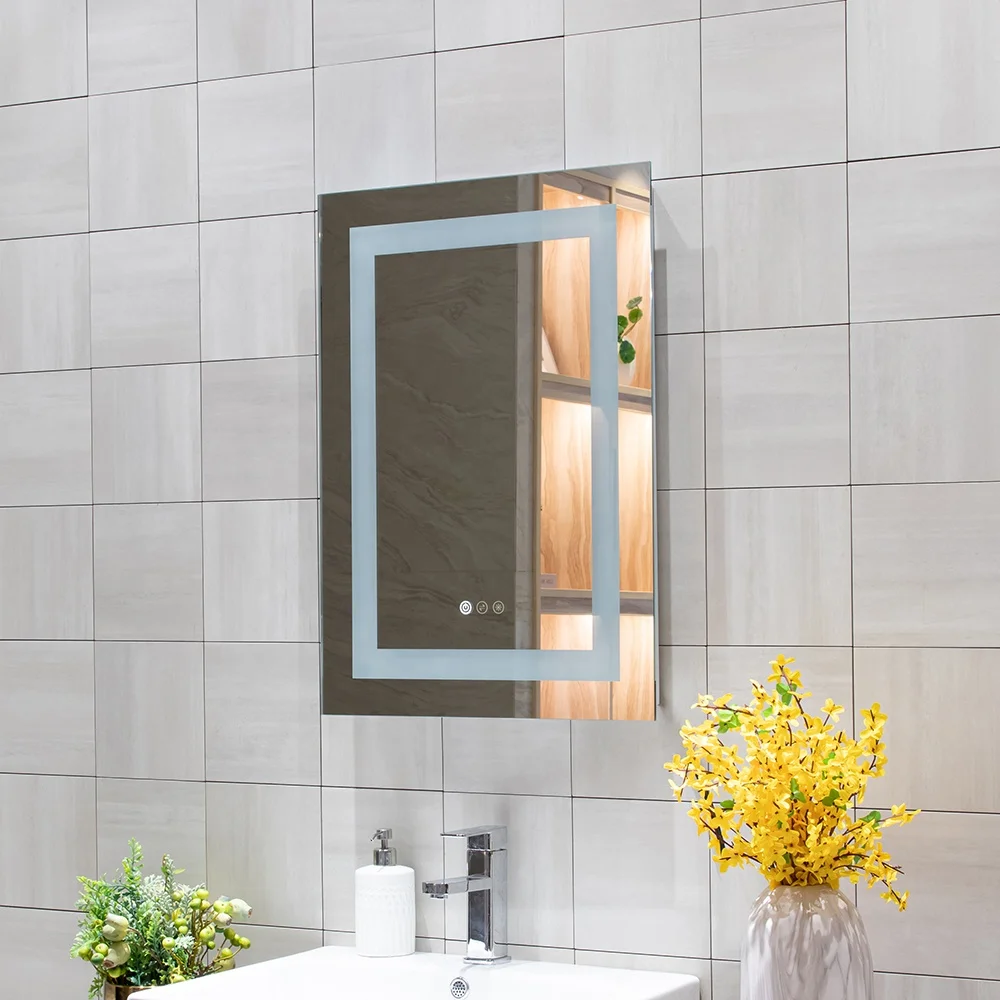 Прочное прямоугольное индивидуальное большое настенное зеркало для отеля, умное зеркало для ванной со светодиодной подсветкой